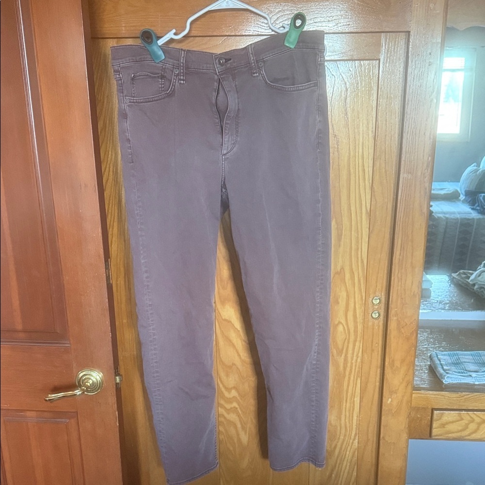 Rag and Bone Burgundy Straight-Leg Jeans